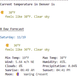 Weather Forecast